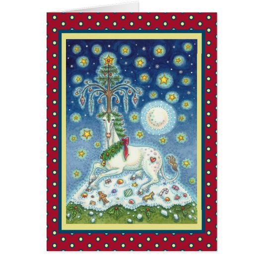 MAGIC NOËL UNICORN VACANCES CARTE DE REMERCIEMENT (Devant)
