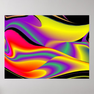 Magic of Colors Abstract 3D Rainbowart Poster