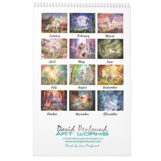 Magic of the Unicorns Calendar 2021 Kalender (Achterkant)