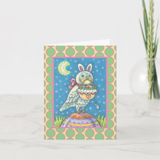 MAGIC OWL & EASTER BASKET GREETREETNOTE CARD Verse Feestdagen Kaart (Voorkant)