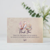 Magic Owl Girl Wizard Baby shower Merci (Debout devant)