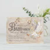 Magic Owl Wizard Witch Fairy Tale Baby shower Kaart (Staand voorkant)