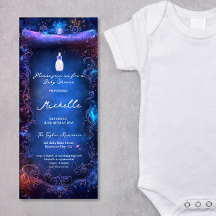 Magic Paarse Enchanted Forest Scroll Baby shower Kaart