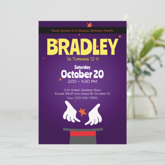 Magic Party Magic Show Invitation (Debout devant)