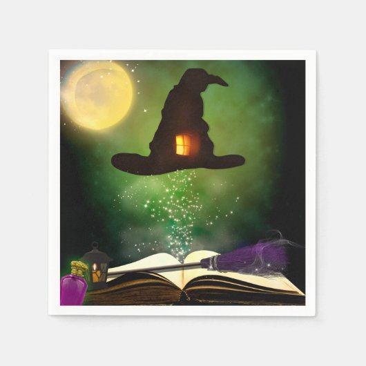 Magic Pet & Magical Spell Book Whimsical Fun Party Servet (Voorkant)