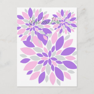 Magic Petals Purple Flowers Briefkaart