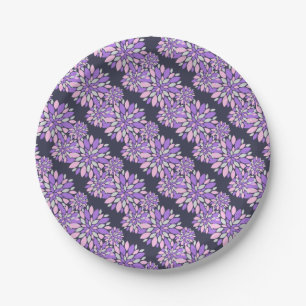 Magic Petals Purple Flowers Papieren Bordje