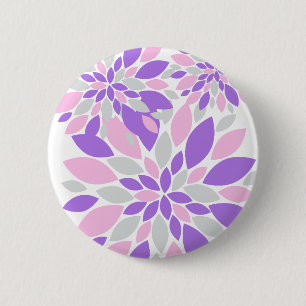 Magic Petals Purple Flowers Ronde Button 5,7 Cm