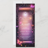Magic Pink Enchanted Forest Scroll Baby shower Kaart (Voorkant)