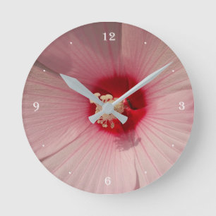 Magic Pink Flower Foto Ronde (Medium) Wandklok Klok