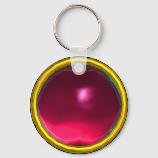 MAGIC PINK FUCHSIA RUBY GEMSTONE SLEUTELHANGER (Voorkant)