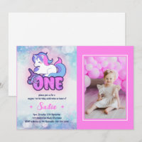 Magic Pink Paars Unicorn 1e verjaardag Foto