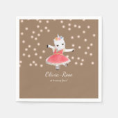 Magic Pink Unicorn Ballerina Girl Birthday Servet (Voorkant)