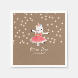 Magic Pink Unicorn Ballerina Girl Birthday Servet