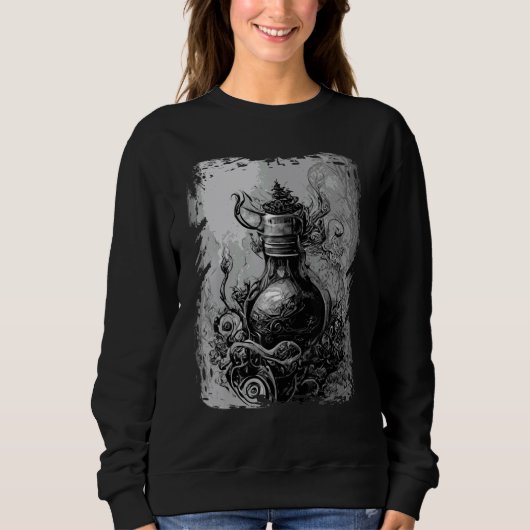 Magic Potion Occult Horror Illustration Gothic Wit Trui (Voorkant)