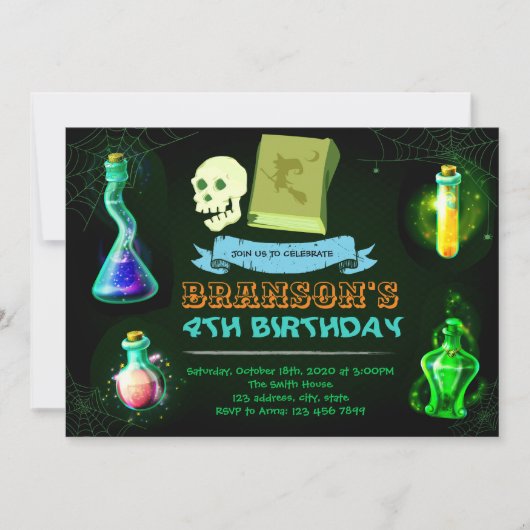Magic Potion Party-uitnodiging Kaart (Voorkant)