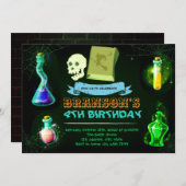 Magic Potion Party-uitnodiging Kaart (Voorkant / Achterkant)