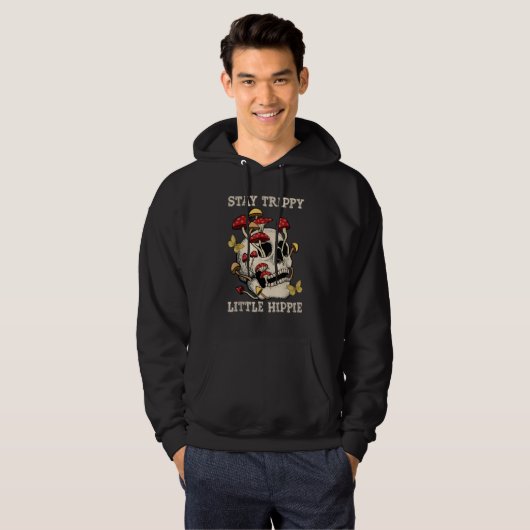 Magic Psilocybin Mushrooms Skull Stay Trippy Littl Hoodie (Voorkant volledig)