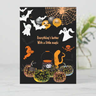 Magic Pumpkins Glow Halloween Ghosts Spooky Soiree Feestdagenkaart