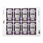 Magic Purple Gold Custom Text Vin Bottle Étiquette (Feuille entière)