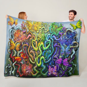 Magic Rainbow Fleece Blanket Deken