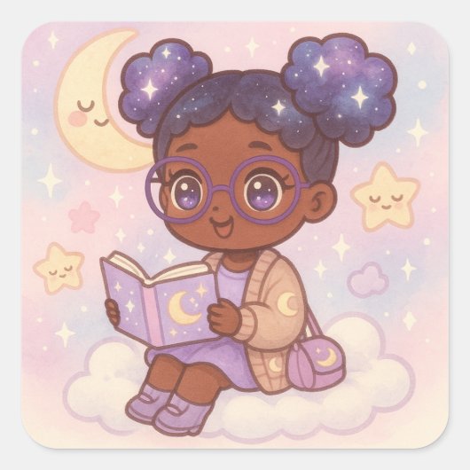Magic Reader Vierkante Sticker (Voorkant)