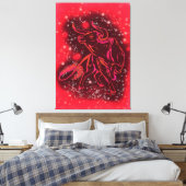 Magic Red Bull Running Canvas Print - Schilderen (Insitu (Slaapkamer))