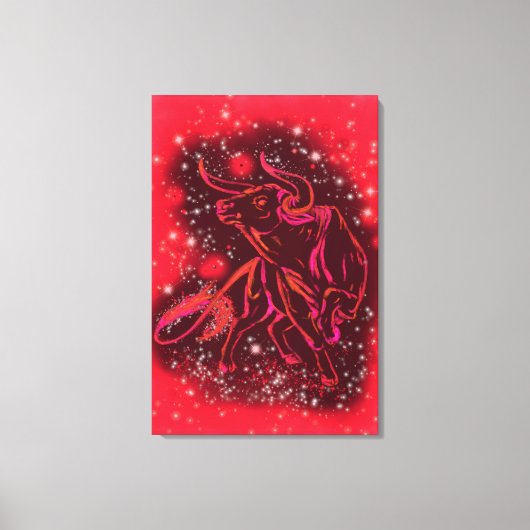 Magic Red Bull Running Toile Imprimée sur Toile - (Recto)