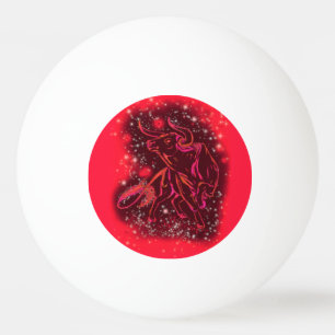 Magic Red Neon Bull onderweg - verbluffende Sterre Pingpongballen
