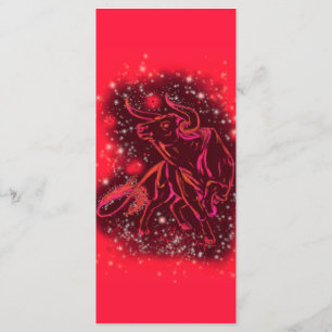 Magic Red Neon Bull op Sterrennacht Menu