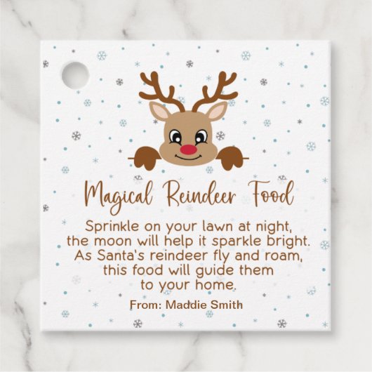 Magic Reindeer Food Gepersonaliseerde Gift Label (Voorkant)