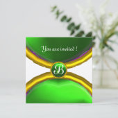 MAGIC RINGS, MONOGRAM groene champagne Kaart (Staand voorkant)