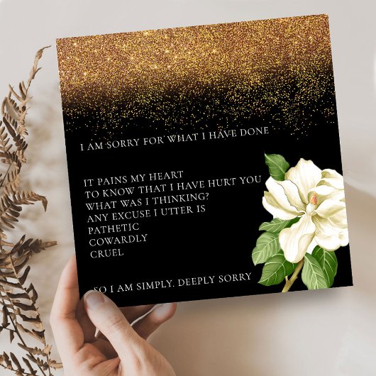 Magic Sand Floral Je suis désolé Carte d'excuses