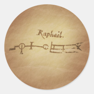 Magic Seal Angel Raphael Bescherming Magic Charms Ronde Sticker