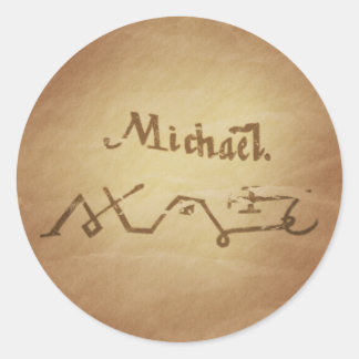 Magic Seal Engel Michael Bescherming Magic Charms Ronde Sticker