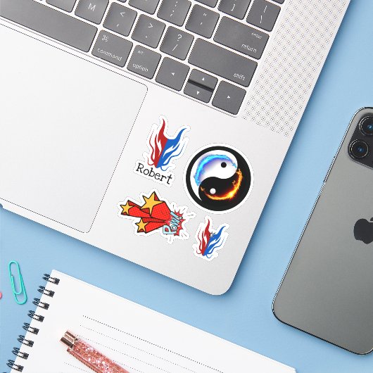 Magic set Dragon fantasy art Sticker (Laptop met iPhone)
