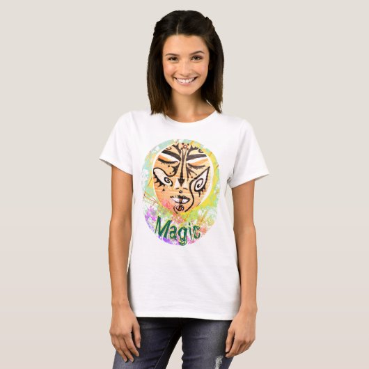 Magic Shaman Face Mage Enchantress Art T-Shirt (Voorkant volledig)