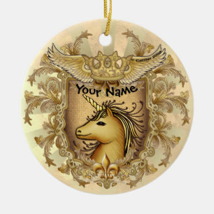 Magic Shield Unicorn Keramisch Ornament