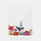 Magic Show Alice in Wonderland Levendige bloemen Acryl Bord (Voorkant)