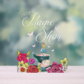 Magic Show Alice in Wonderland Levendige bloemen Acryl Bord (Neutraal)