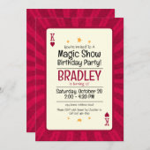 Magic Show Anniversaire Invitation Carte de démarr (Devant / Derrière)