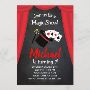 Magic Show Birthday Invitation Kaart