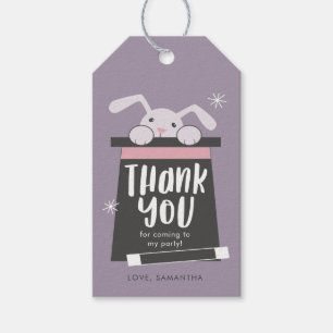 Magic Show Bunny Birthday Party Dank je Cadeaulabel