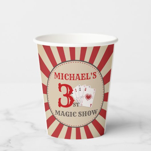 Magic Show Circus Verjaardagsfeestje Papieren beke Papieren Bekers (Achterkant)