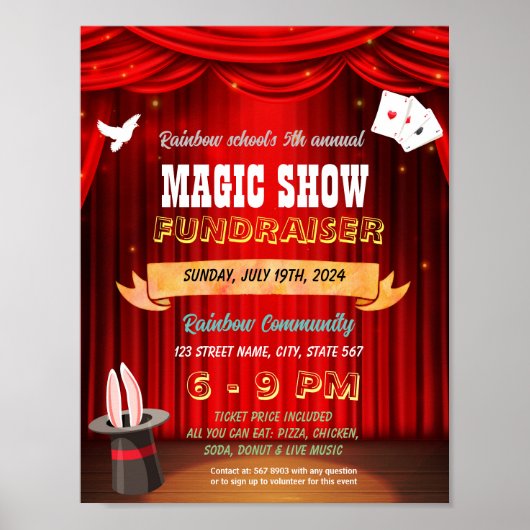 Magic show event flyer poster sjabloon (Voorkant)