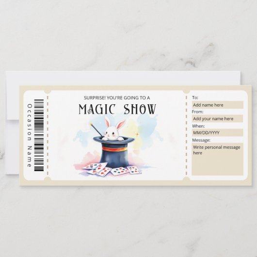 Magic Show Gift Certificate Template Kaart (Voorkant)