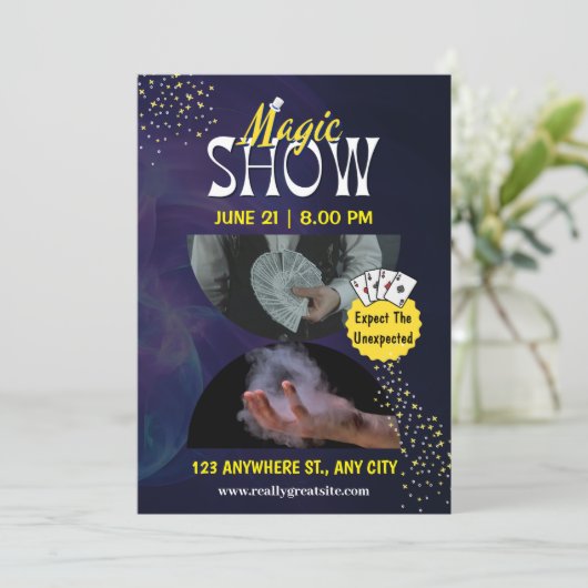 Magic Show Invitation Faire-part Pour Magiciens (Debout devant)