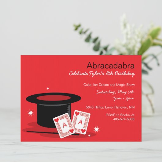 Magic Show Invitations d'anniversaire (Debout devant)