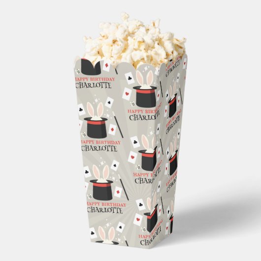 Magic Show Magician Kids Verjaardag Custom Naam Bedankdoosjes (Popped)