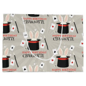 Magic Show Magician Kids Verjaardag Custom Naam Groot Cadeauzakje (Achterkant)